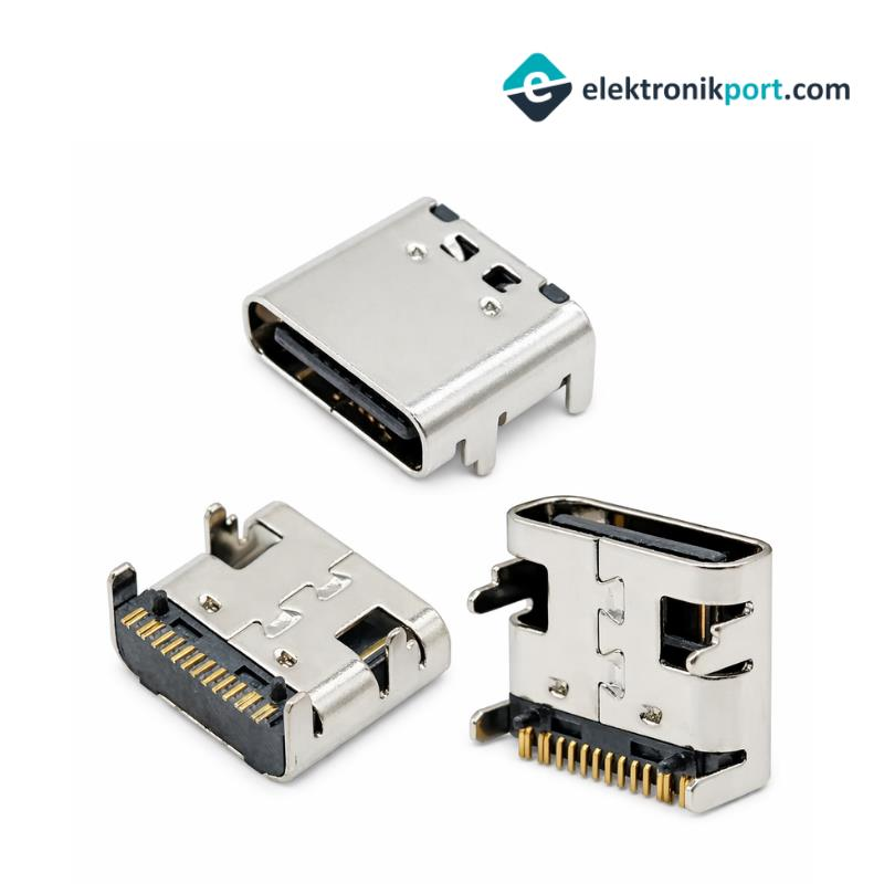 IC-266B-4 Dişi Type-C Şase Soket Konnektör 16 Pin