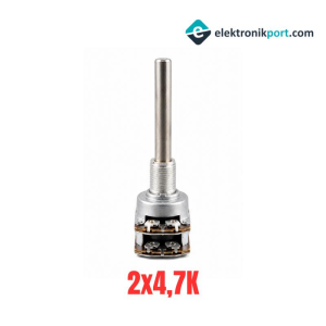 2x4,7K Çift Katlı (Stereo) Potansiyometre - D Tipi (Flatted) Milli