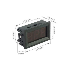 Voltmetre DC 0-100V Panel Tip Kırmızı 0,56 İnch (2 Kablolu)