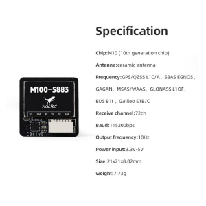 HGLRC M100-5883 M10 GPS Modülü 21x21mm Pusula ile Seramik Anten Yerleşik RC Uçak FPV Uzun Menzilli için LED Göstergeler