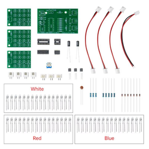 CD4017+NE555 Kırmızı Beyaz Mavi LED Flaşör Polis Çakarı DIY Öğrenme Elektronik Kiti