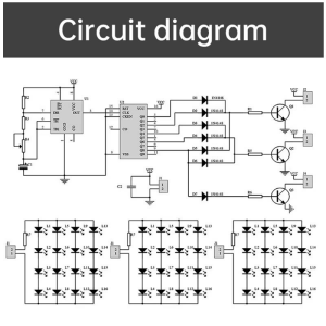 CD4017+NE555 Kırmızı Beyaz Mavi LED Flaşör Polis Çakarı DIY Öğrenme Elektronik Kiti