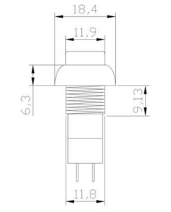 IC-186 Kırmızı Plastik Anahtarlı Buton 12mm PBS-11A