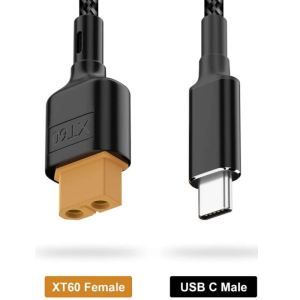 USB-C'den XT60 Dönüştürücü Şarj Kablosu Power Kablosu 1 Metre