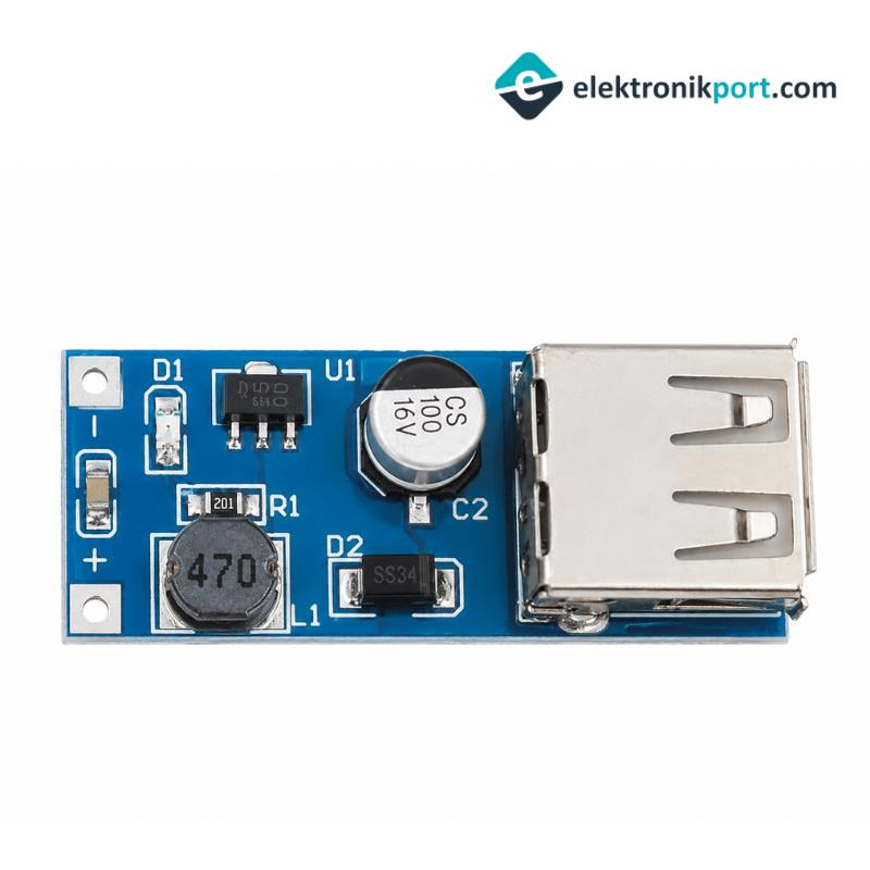 5V 600 mA USB Çıkışı Voltaj Yükseltici Regülatör Kartı - Step Up