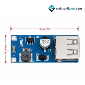 5V 600mA USB Çıkışı Voltaj Yükseltici Regülatör Kartı - Step Up