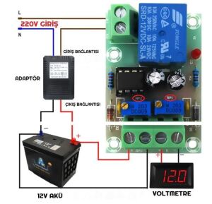 Xh-m601 Şarj Kontrol Devresi - 12v Ayarlanabilir Akıllı Şarj Modülü