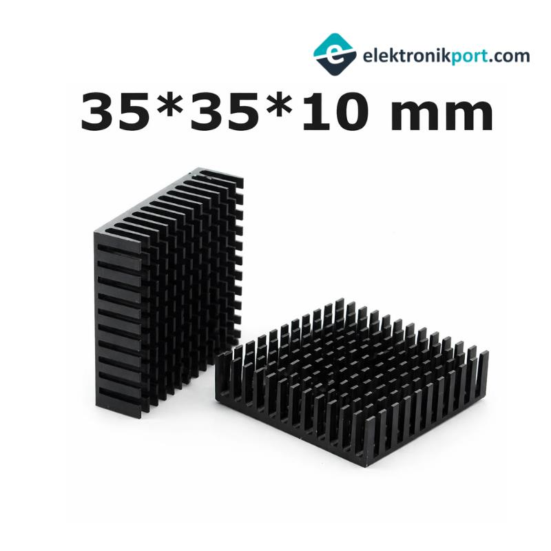35x35x10 mm Heatsink Soğutucu Siyah (Arduino / Raspberry Pi / RAM / Konsol)