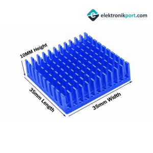 35x35x10 mm Heatsink Soğutucu Mavi (Arduino / Raspberry Pi / RAM / Konsol)
