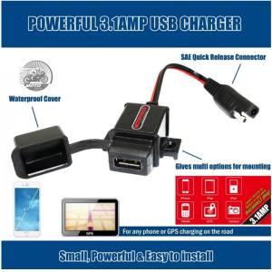 MOTOPOWER MP0609AA-UK 3.1Amp Su Geçirmez Motosiklet USB Şarj Cihazı Kiti