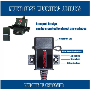 MOTOPOWER MP0609AA-UK 3.1Amp Su Geçirmez Motosiklet USB Şarj Cihazı Kiti