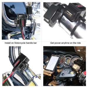 MOTOPOWER MP0609AA-UK 3.1Amp Su Geçirmez Motosiklet USB Şarj Cihazı Kiti