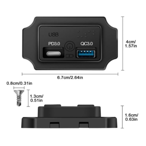 Linkstyle RV USB Çıkışı QC3.0 USB A ve PD3.0 USB C Bağlantı Noktaları 12V/24V Araba için Anahtarlı Şarj Soketi Paneli