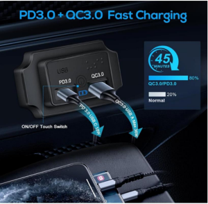 Linkstyle RV USB Çıkışı QC3.0 USB A ve PD3.0 USB C Bağlantı Noktaları 12V/24V Araba için Anahtarlı Şarj Soketi Paneli