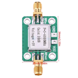 RF Ultra Geniş Bant Düşük Gürültülü Güç Amplifikatörü Kart Modülü 20dB 5~6000 MHz