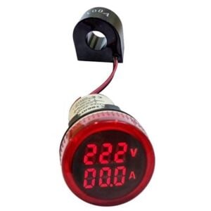 22mm Voltmetre-Ampermetre 60-500V 0-100A AC Kırmızı