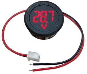 Voltmetre DC 4-100V Led Dijital Ekran Dairesel - Kırmızı