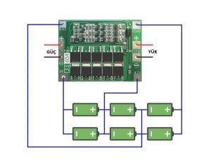 3S 60A 11,1V BMS Koruma Kartı Lityum Batarya 18650 Li-ion Lipo Protection Module