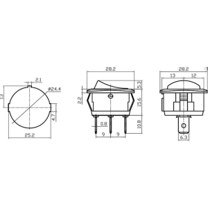 IC-132D Ledli On-Off Anahtar 25A 12Vdc 3P Mavi