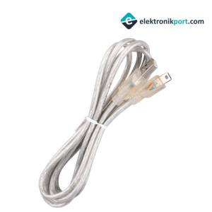 USB 5 Pin Geniş 1.5 Metre Şeffaf V3 Uç Kablo