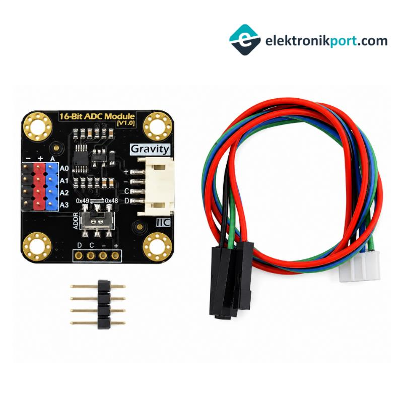 DFRobot Gravity I2C ADS1115 16-Bit ADC Modül Arduino Raspberry Pi Uyumlu