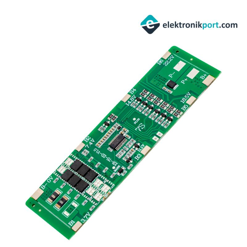 7S 20A 24V BMS Şarj Koruma Kartı 18650 Li-ion Protection Module