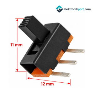 3 Pin On-Off Sürgülü Anahtar 90 Derece