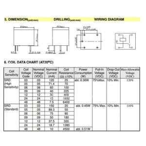 9V Röle Minyonpot 5 Pin 250VAC 10A