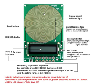 Rezonans Darbe Jeneratörü Düşük Ses Schumann 01Hz-100Khz 7.83Hz