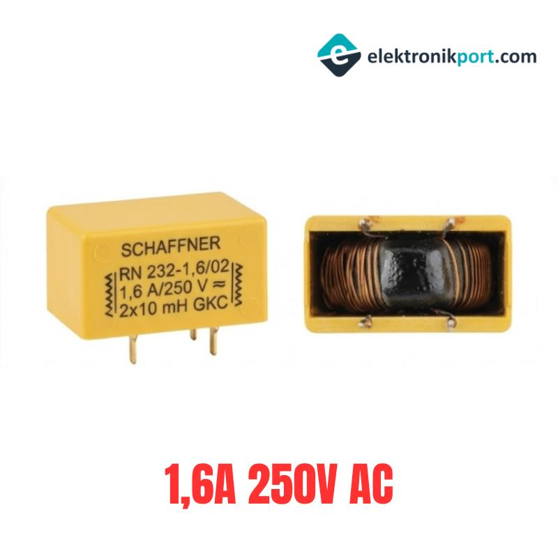 Schaffner RN 232 1,6A 250V AC Çift Sargılı Şok Bobini