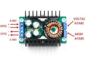 XL4016 300w Akım Gerilim Ayarlı Regülatör Kartı DC-DC  Buck Voltaj Düşürücü Arduino 300W 10A