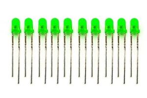 LED 3mm Yeşil Difused (10 Adet)