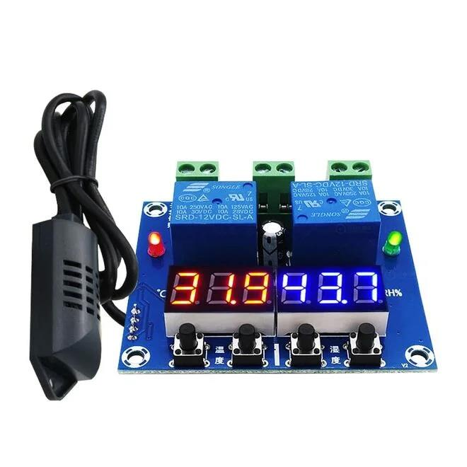 XH-M452 DC 12V 10A dijital LED Çift Çıkış Sıcaklık ve Nem Kontrol Modülü