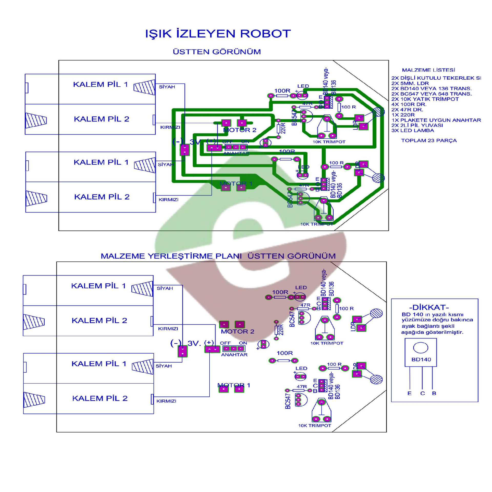 Işık İzleyen Robot Demonte Kit Kendin Yap (NO:29)