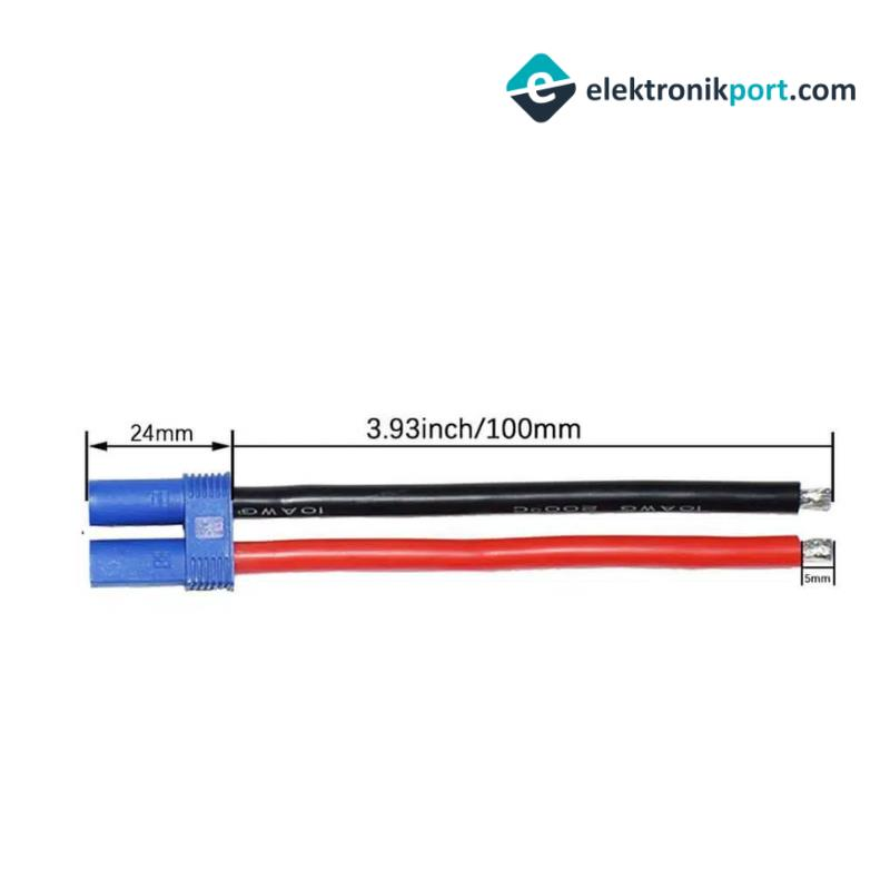 Lipo Pil Ec5 Dişi Konnektör - 13cm 10 AWG
