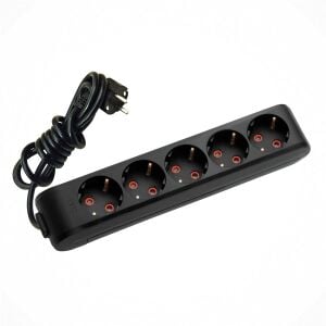 Viko Topraklı Beşli Priz 2mt Siyah