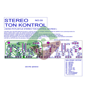Stereo Ton Kontrol Demonte Kit Kendin Yap (NO:35)