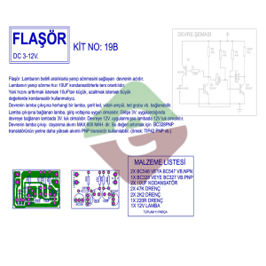 Flaşör Devresi 3-12V Demonte Kit Kendin Yap (NO:19B)