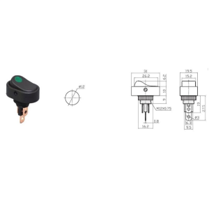 IC-132A-2  Oval Asw Serisi 12V 20Amper Ledli On-Off Anahtar