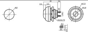 PBS33B 12mm Yuvarlak Push Buton Yeşil IC-184