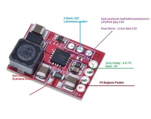 TP5000 4,2 V / 3,6 V 1A Lityum Pil Şarj Modülü