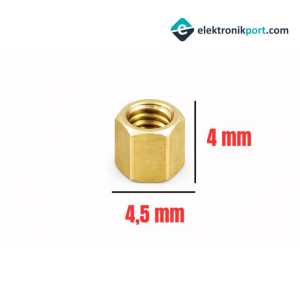 M3 x 4mm Pirinç Aralayıcı Distans - Dişi - Dişi M3x4+5mm