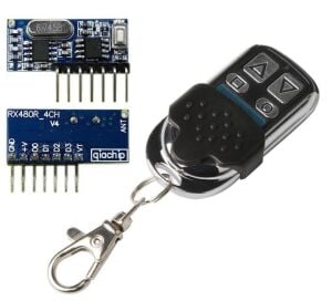 RX480E Öğrenebilen RF Alıcı Modül + 4 Kanallı RF Verici Kumanda