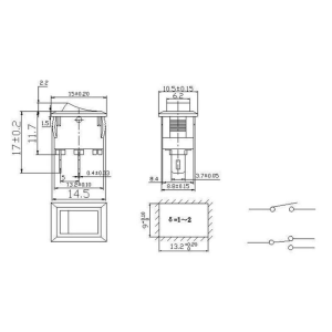 IC-125B-0  Mini (S) Işıksız Anahtar On-Off 2P Siyah