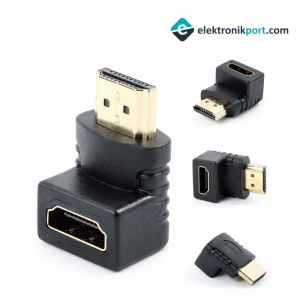 Hdmi Dirsek 90 Adaptörü Hdmi Erkek Dişi - Hdmi L Çevirici Uzatma