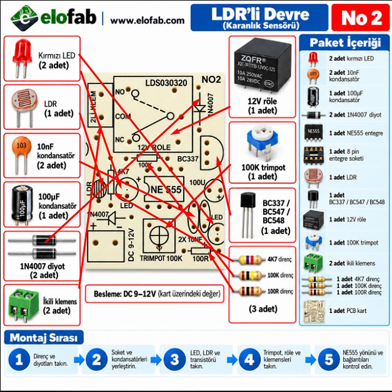 LDR'li Devre Demonte Kit Kendin Yap (NO:2)