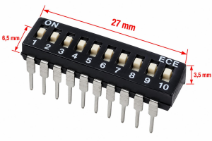 10'lu Dip Switch ON-OFF Siyah