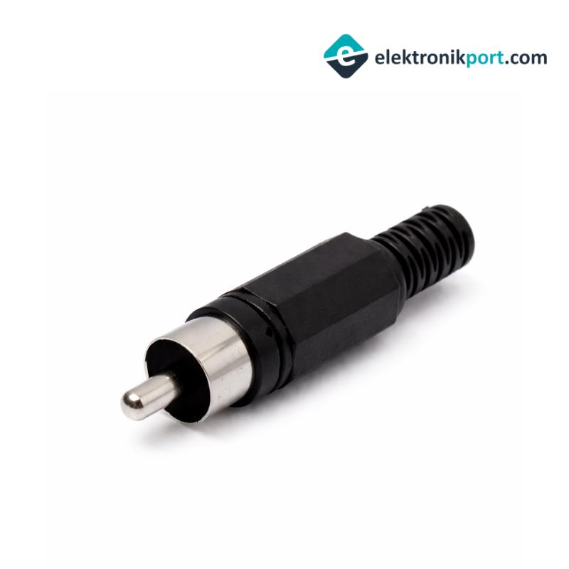 RCA Erkek Siyah Tos Jak Fiş Plastik