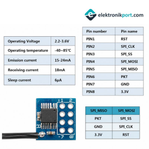 XY-WB 2.4GHz 3.3V LT8920 Kablosuz Haberleşme Modülü