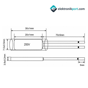 IC-270 100˚C Termik Sigorta Termal Fuse KABLOLU METAL 5A